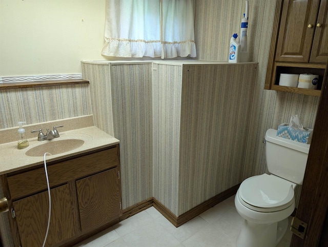 3664 Martin Rd, Kronenwetter, WI 54455 - bathroom featuring wallpapered walls and vanity