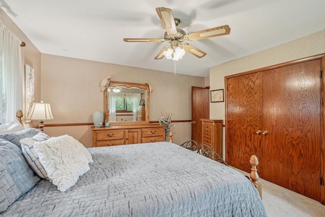 S46W22428 Tansdale Rd, Waukesha, WI 53189 - carpeted bedroom with a ceiling fan