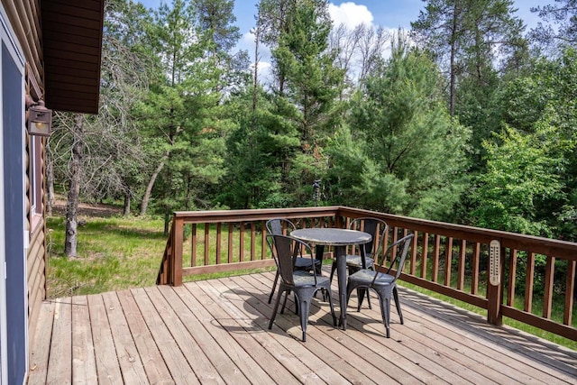 1949 Cypress Ln, Arkdale, WI 54613 - deck featuring outdoor dining space