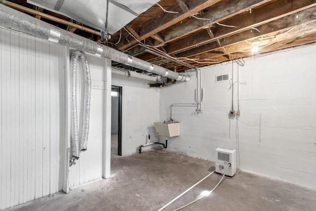 215 W Burns St, Portage, WI 53901 - unfinished basement featuring a sink