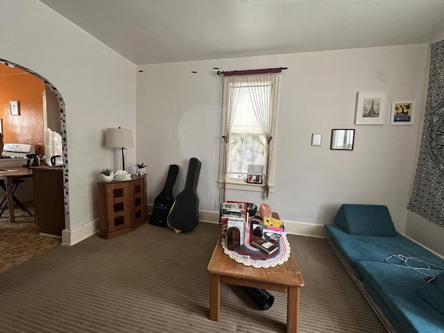2467 N Bartlett Ave Unit 2467A, Milwaukee, WI 53211 - living area featuring arched walkways and carpet