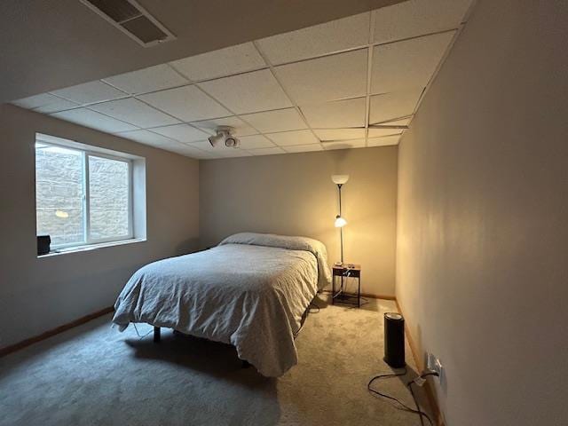 5201 Lombardy Dr, Wausau, WI 54401 - carpeted bedroom with a drop ceiling and baseboards