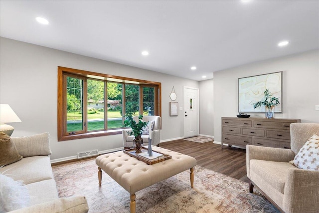 N113W20588 Edgewood Dr, Germantown, WI 53022 - living area featuring recessed lighting and dark wood-style floors