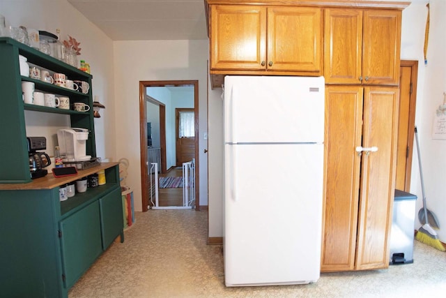 N3225 County Road K, Mauston, WI 53948 - kitchen with freestanding refrigerator and open shelves