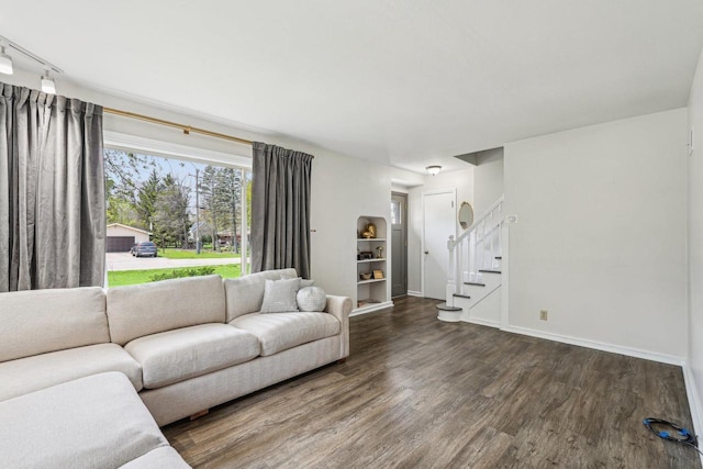 2040 San Fernando Dr, Elm Grove, WI 53122 - living room featuring wood finished floors and stairway