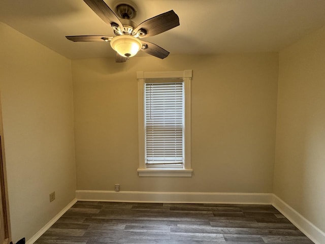 747 S 37th St, Milwaukee, WI 53215 - spare room with dark wood-style floors and a ceiling fan