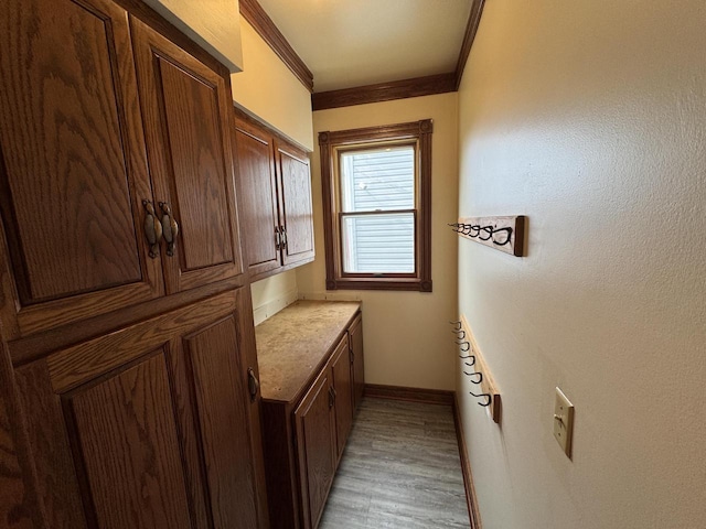 747 S 37th St, Milwaukee, WI 53215 - bathroom with wood finished floors and ornamental molding