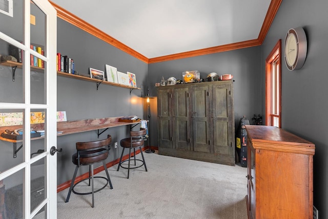 4047 Scenic Rd, Jackson, WI 53037 - office with crown molding and carpet flooring
