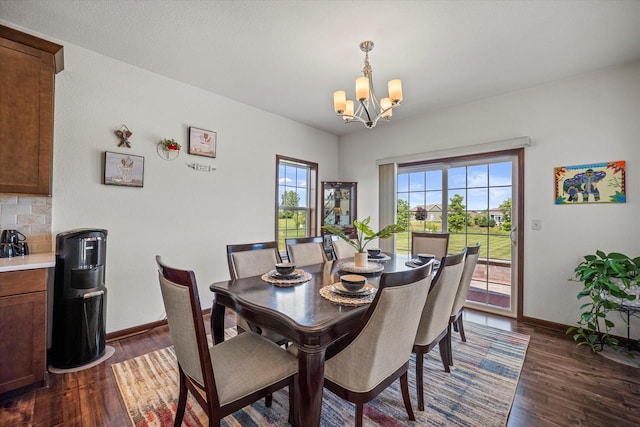 10870 N Spartan Cir, Mequon, WI 53097 - dining room featuring a chandelier and dark wood finished floors