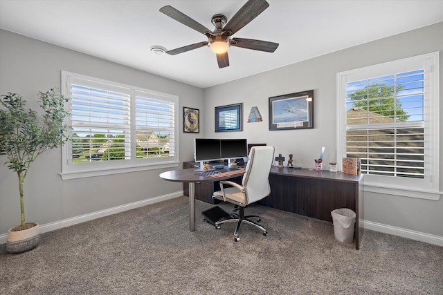 8061 S River Ln, Franklin, WI 53132 - office with carpet flooring and a ceiling fan