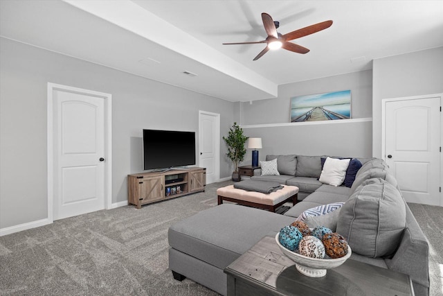 8061 S River Ln, Franklin, WI 53132 - living room with carpet flooring and ceiling fan