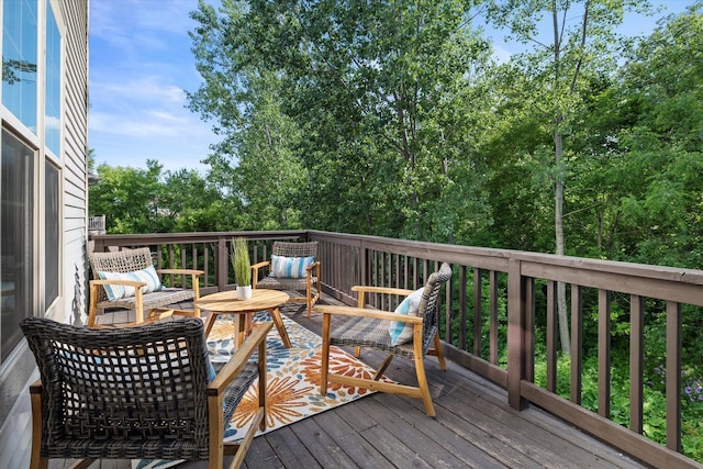 8061 S River Ln, Franklin, WI 53132 - wooden terrace with an outdoor hangout area