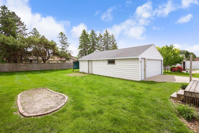 1313 S 26th St, Manitowoc, WI 54220 - view of yard featuring an outdoor structure and a detached garage