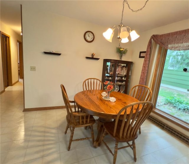 1623 Edgewood Ln, Eau Claire, WI 54703 - dining space with a chandelier and baseboards