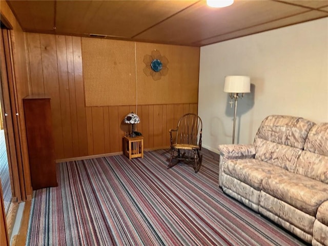 1623 Edgewood Ln, Eau Claire, WI 54703 - sitting room with carpet floors and wood walls