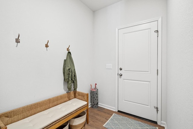 309 Paradise Ct, Hartland, WI 53029 - mudroom featuring wood finished floors and baseboards