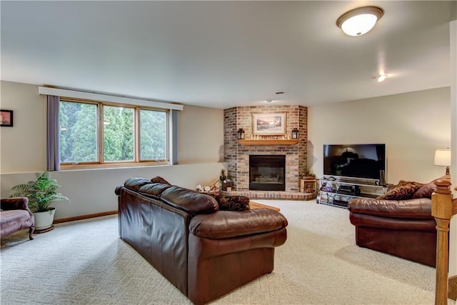 3614 Greendale Ct, Eau Claire, WI 54701 - living area featuring carpet and a brick fireplace