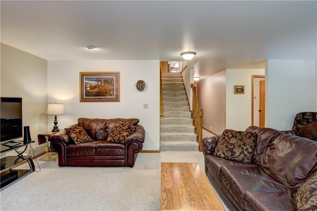 3614 Greendale Ct, Eau Claire, WI 54701 - living area featuring stairs and carpet