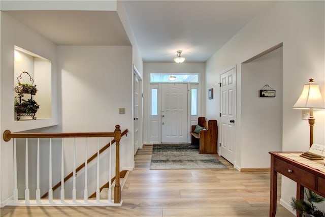 3614 Greendale Ct, Eau Claire, WI 54701 - foyer entrance with light wood-style floors and baseboards