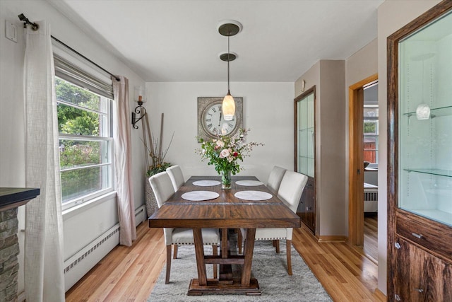 9230 W Auer Ave, Milwaukee, WI 53222 - dining space with light wood finished floors and baseboard heating