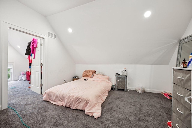 3936 N 14th St Unit 3938, Milwaukee, WI 53206 - carpeted bedroom featuring lofted ceiling and recessed lighting