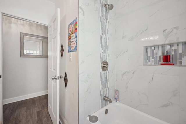 3936 N 14th St Unit 3938, Milwaukee, WI 53206 - full bathroom featuring wood finished floors and shower / washtub combination