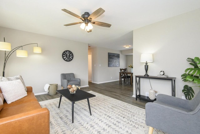 WW151N8656 Marshall Dr, Menomonee Falls, WI 53051 - living room with wood finished floors and ceiling fan