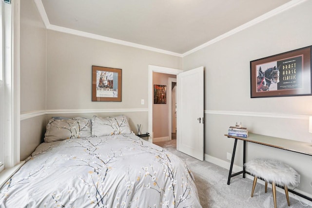 509 S 6th Ave, West Bend, WI 53095 - bedroom with carpet floors and ornamental molding