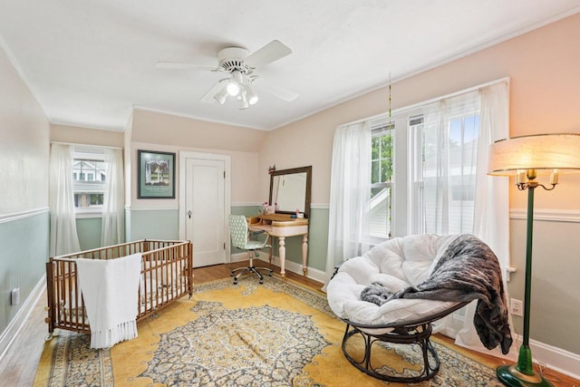 509 S 6th Ave, West Bend, WI 53095 - bedroom featuring wood finished floors and a ceiling fan