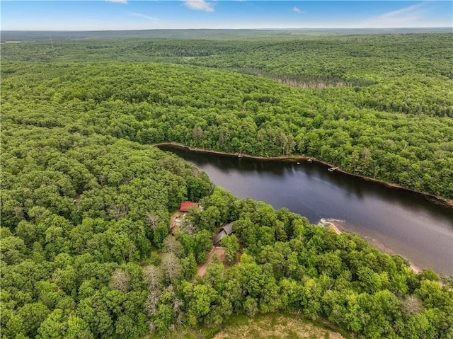 5683N Ham-Holly Dr, Stone Lake, WI 54876 - aerial view of property and surrounding area featuring a forest and a nearby body of water