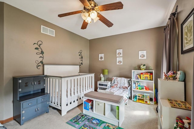 8216 Anna Ave, Wind Lake, WI 53185 - bedroom featuring light carpet and ceiling fan