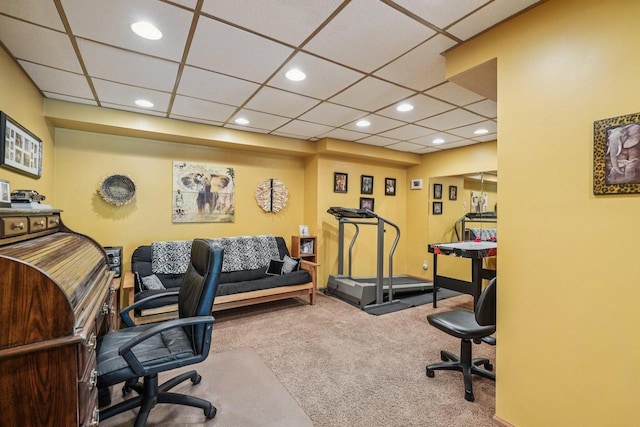 8216 Anna Ave, Wind Lake, WI 53185 - carpeted office with recessed lighting and a drop ceiling