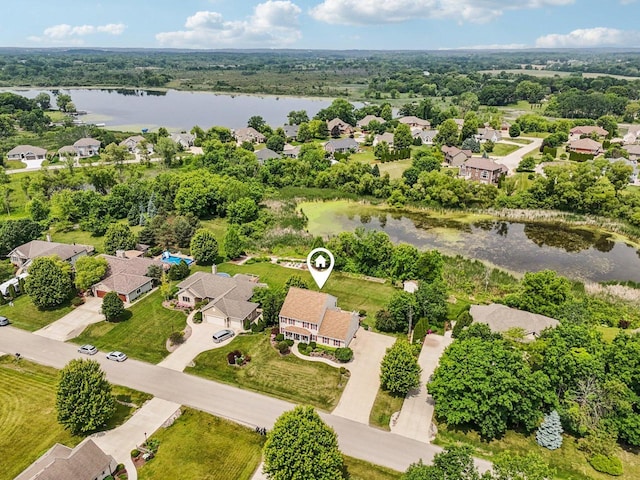 8216 Anna Ave, Wind Lake, WI 53185 - aerial perspective of suburban area featuring a nearby body of water