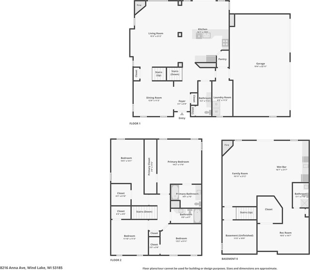 8216 Anna Ave, Wind Lake, WI 53185 - view of property floor plan
