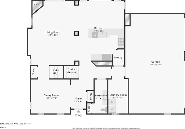 8216 Anna Ave, Wind Lake, WI 53185 - view of room layout