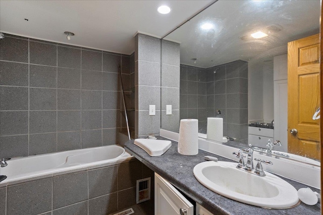 1507 N Peach Ave, Marshfield, WI 54449 - bathroom with tile walls and vanity