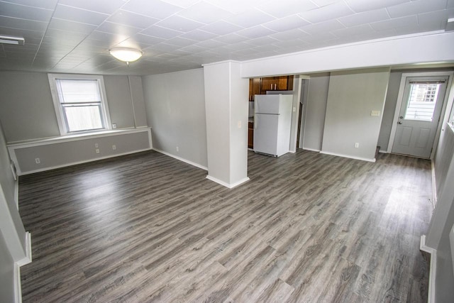1617 Sauk Trail Rd, Sheboygan, WI 53081 - empty room with dark wood-style flooring and baseboards