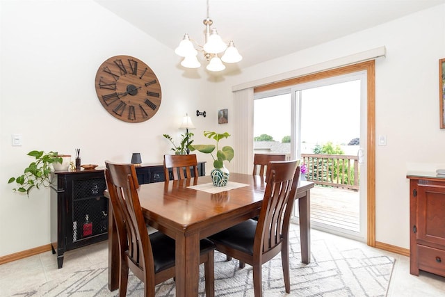 2137 Olde Country Cir, Kaukauna, WI 54130 - dining area featuring a chandelier and baseboards