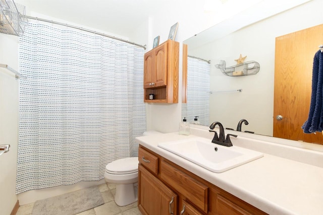 2137 Olde Country Cir, Kaukauna, WI 54130 - full bath featuring vanity, curtained shower, and tile patterned floors