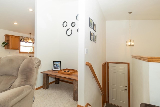 2137 Olde Country Cir, Kaukauna, WI 54130 - living room with light colored carpet and recessed lighting