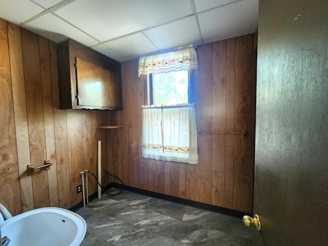 1528 Taylor Ave, Racine, WI 53403 - bathroom with wood walls and baseboards