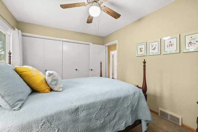 1242 E Edgewood Dr, Appleton, WI 54913 - carpeted bedroom with a closet and ceiling fan