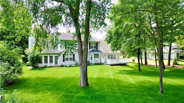 1410 Forest Knoll Ct, Eau Claire, WI 54701 - view of front of property featuring a front yard and a deck