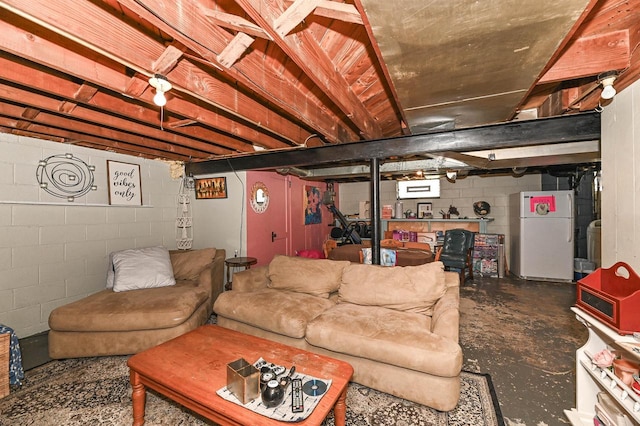 2954 S 48th St, Milwaukee, WI 53219 - living room featuring unfinished concrete flooring