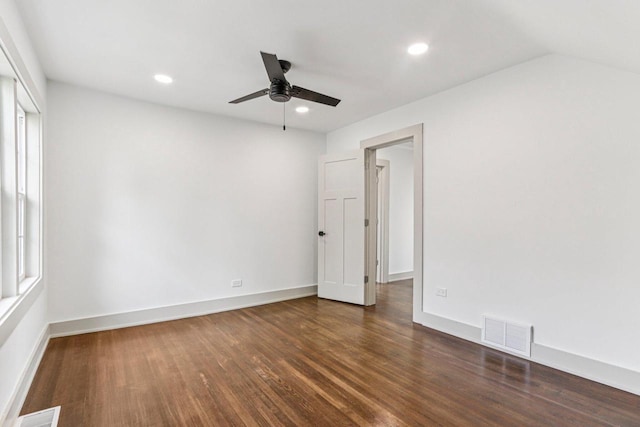 1617 69th St, Kenosha, WI 53143 - spare room with a ceiling fan, wood finished floors, and recessed lighting