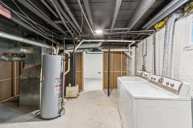 1617 69th St, Kenosha, WI 53143 - unfinished below grade area featuring gas water heater and independent washer and dryer