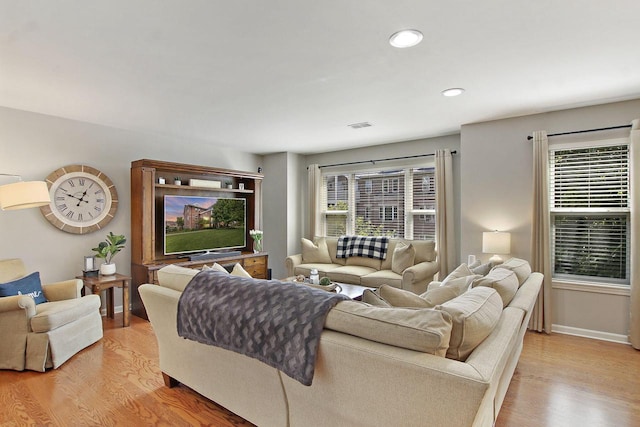 408 55th St Unit B, Kenosha, WI 53140 - living room with light wood-style flooring and recessed lighting