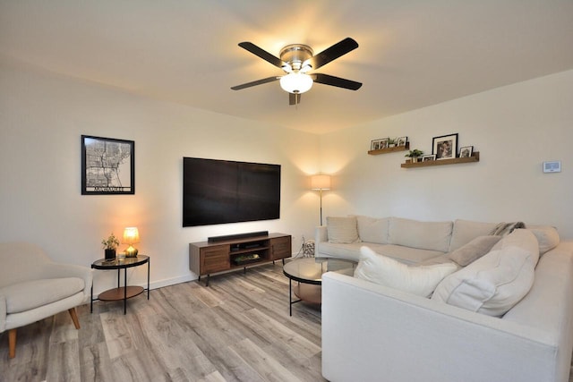 3313 S Delaware Ave, Milwaukee, WI 53207 - living room featuring light wood-style floors and ceiling fan