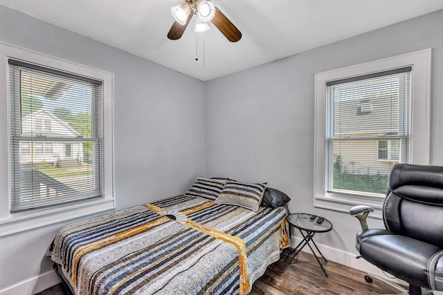 517 12th Ave, Green Bay, WI 54303 - bedroom featuring wood finished floors and ceiling fan