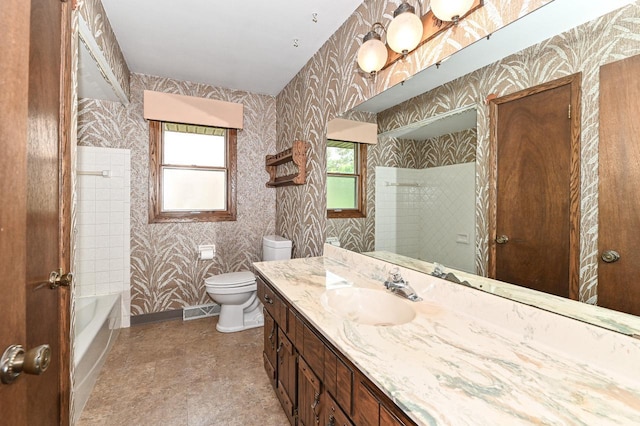 7701 W Coventry Dr, Franklin, WI 53132 - bathroom with wallpapered walls and vanity